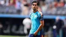 Ferran Torres #7 dari Timnas Spanyol memperhatikan sebelum pertandingan perempat final Piala Dunia 2026 antara Spanyol dan Belgia di Stadion Los Angeles pada 11 Juli 2026 di Inglewood, California. (Florencia Tan Jun/Getty Images via AFP)
