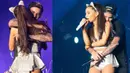 Ya, memang benar Justin Bieber dan Ariana Grande dikabarkan pernah dekat di tahun 2013 silam. Keduanya nampak berpelukan mesra di atas panggung. (Dailymail/Bintang.com)