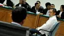 Anas Urbaningrum menghadapi sidang perdana di Pengadilan Tipikor, Jakarta, Jumat (30/5/14). (Liputan6.com/Johan Tallo)