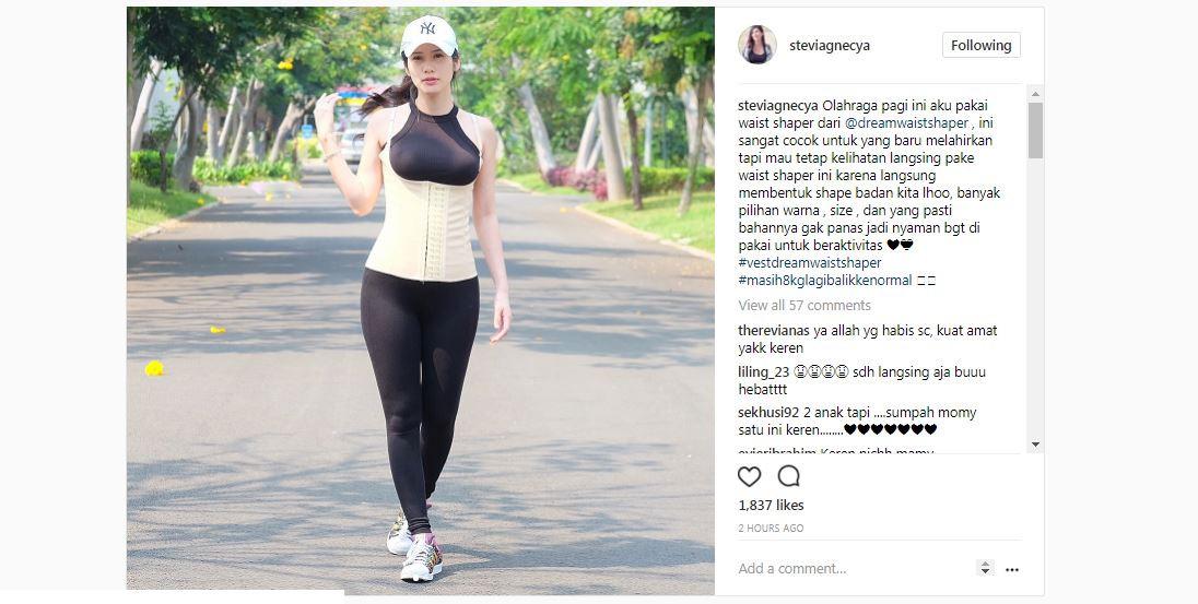 Stevianne Agnecya usai melahirkan.