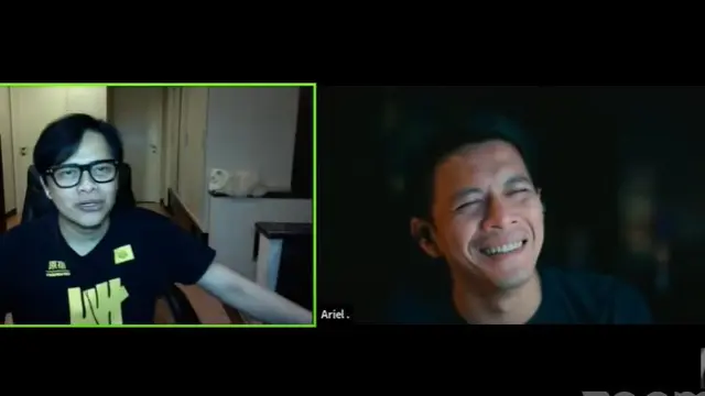 Ariel NOAH saat membahas isu kedekatannya dengan Dina Lorenza di kanal YouTube Armand Maulana