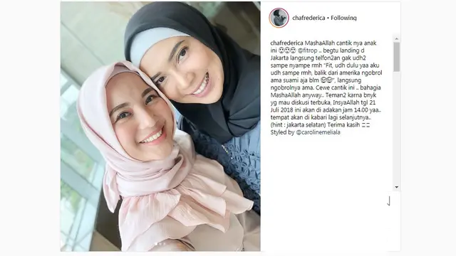Fitri Tropica dan Chacha Frederica