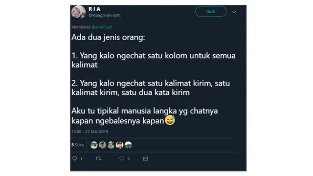 Jenis Orang Kalau Lagi Ngechat