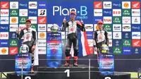 Pembalap AHM Muhammad Badly Ayatullah Massorong menempati podium kedua pada Thailand Talent Cup (TTC) di Sirkuit Buriram, Minggu (8/9/2024).