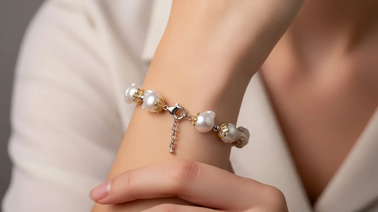 Model Gelang Mutiara Modern Baroque untuk Pesta /Ilustrasi gambar AI