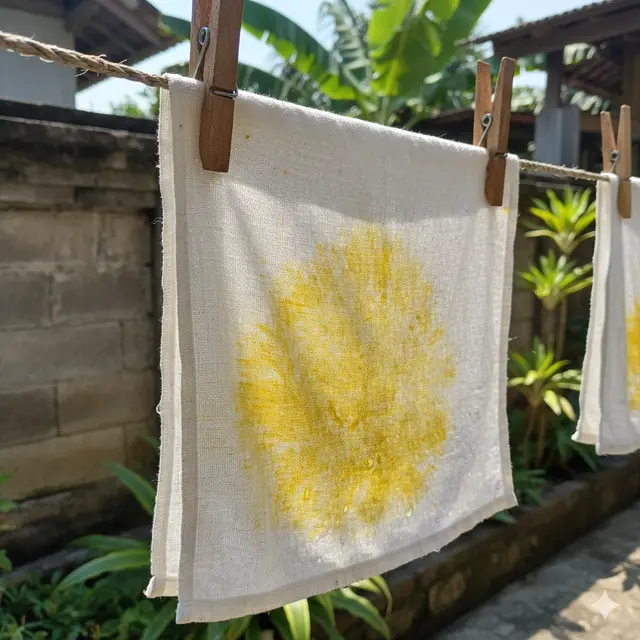 Cara Mencuci Serbet Dapur yang Terkena Kunyit (Foto: Gemini AI)