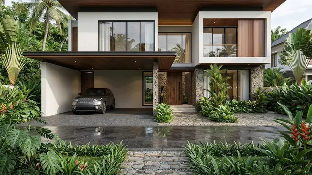 Carport Menyatu dengan Fasad Rumah