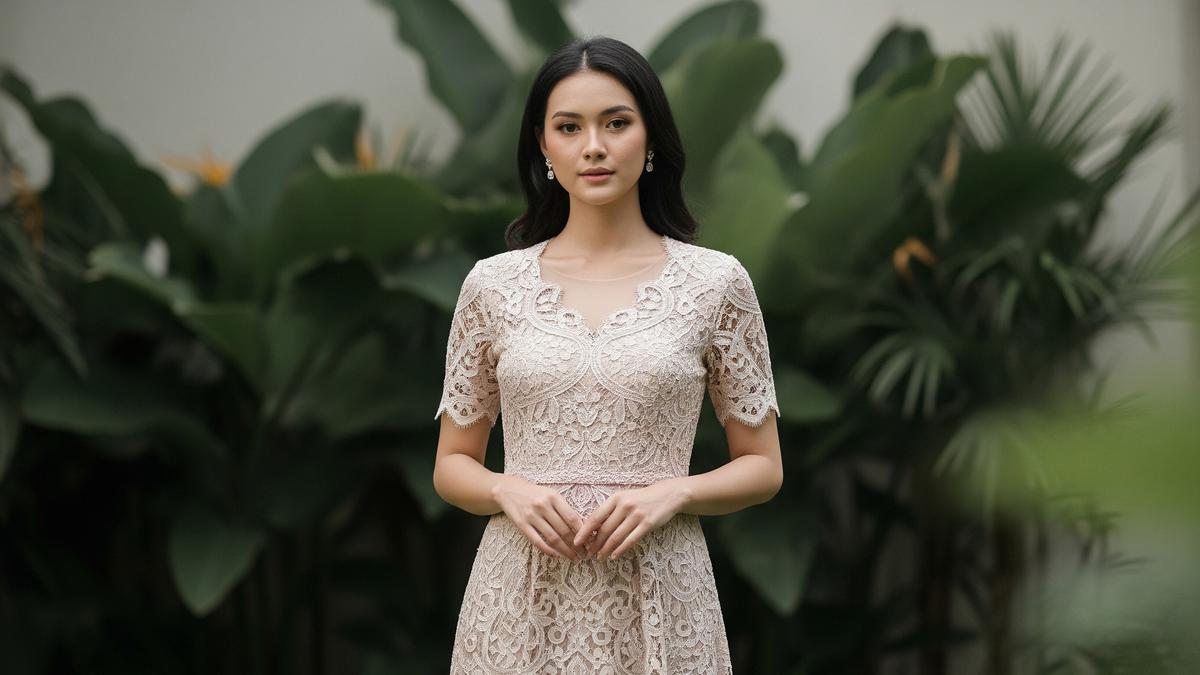 9 Model Long Dress Bahan Brokat dengan Potongan Princess Modern, Tren 2025