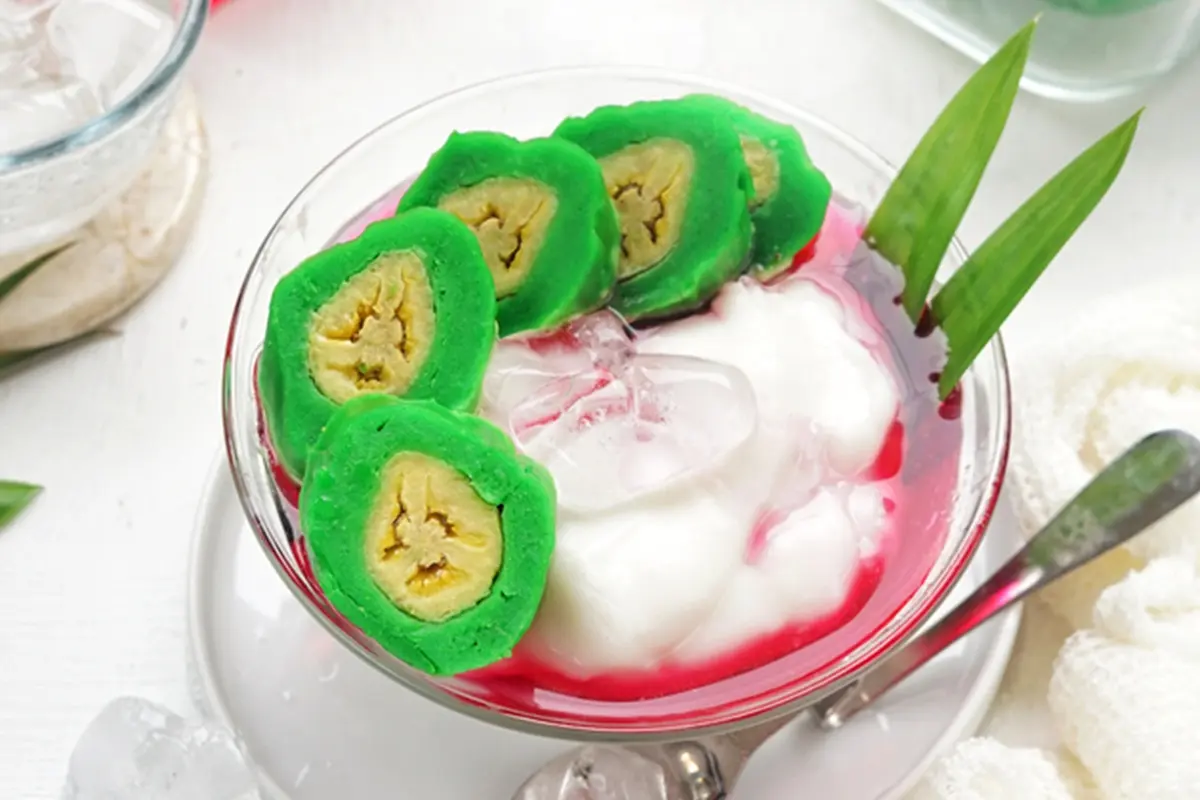 resep dan cara membuat es pisang ijo khas Makassar