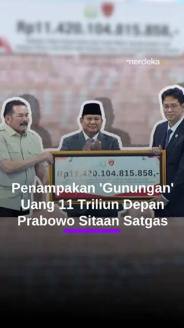 Penampakan 'Gunungan' Uang Rp11 Triliun Sitaan Hasil Hutan Dipamerkan Depan Prabowo di Kejagung