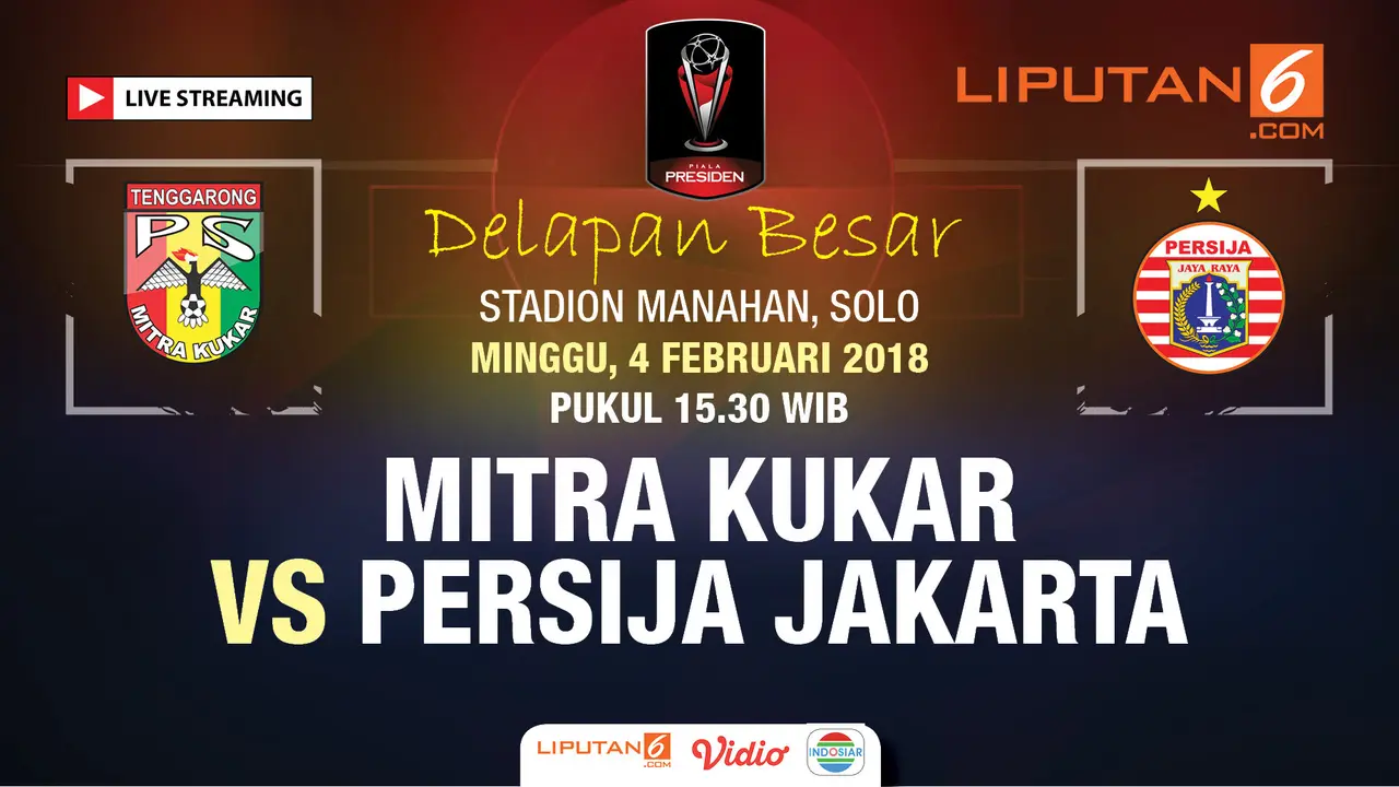 Live Mitra Kukar vs Persija Jakarta