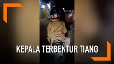 Seorang pria mengalami kejadian tak mengenakkan saat dibonceng motor. Karena saking ngantuknya, pria tersebut kehilangan keseimbangan dan kepalanya pun terbentur tiang listrik.
