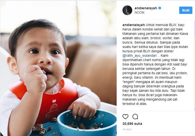 Kawa belajar makan./Copyright instagram.com/andienaisyah/