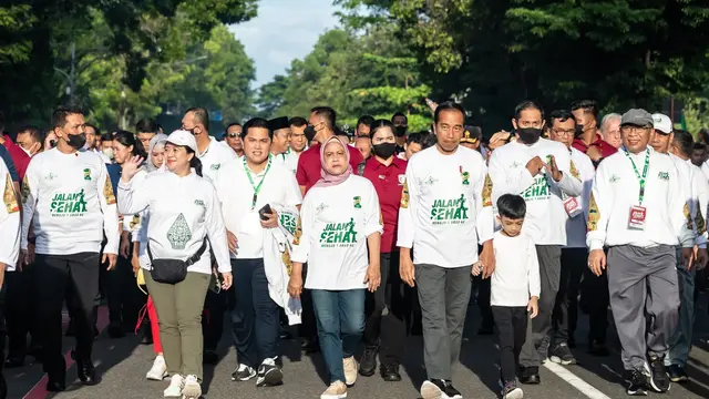 Ketua DPR RI Puan Maharani mengikuti acara jalan sehat Porseni Nahdlatul Ulama (NU)