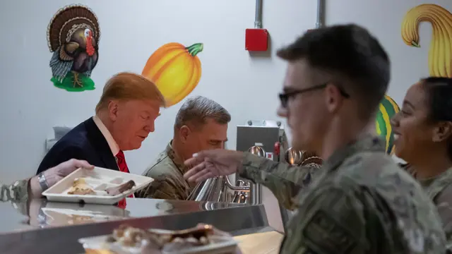 Hari Thanksgiving, Trump Tengok Tentara AS di Afghanistan