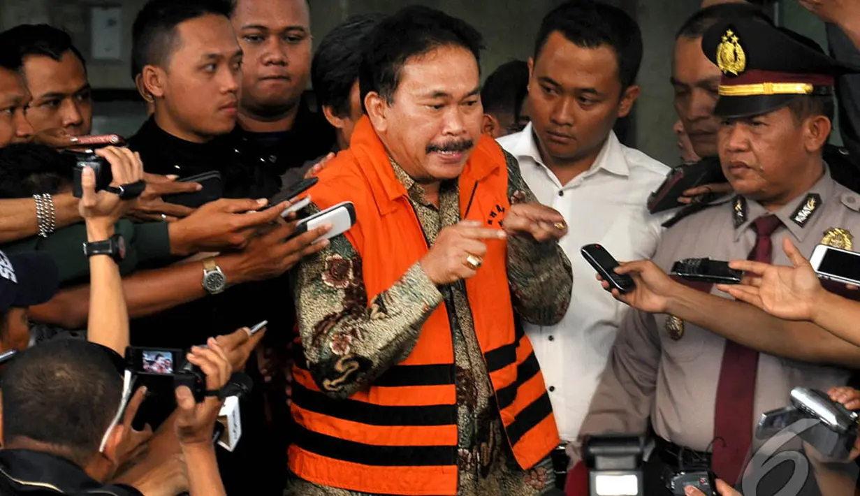 Bonaran ditetapkan sebagai tersangka karena diduga telah menyuap Akil Mochtar semasa menjabat sebagai hakim MK sebesar Rp 1,8 miliar, Jakarta, Senin (6/10/2014) (Liputan6.com/Miftahul Hayat)
