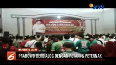 Safari politik ke Mojokerto, Jawa Timur,Prabowo Subianto berdialog dengan petani dan peternak di GOR Seni Majapahit.