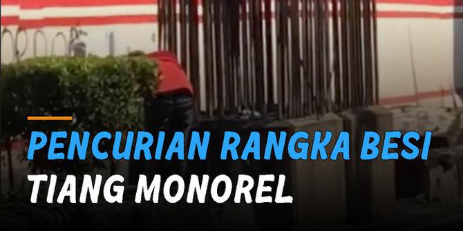 VIDEO: Viral Pencurian Rangka Besi Tiang Monorel, Pelaku Ditangkap