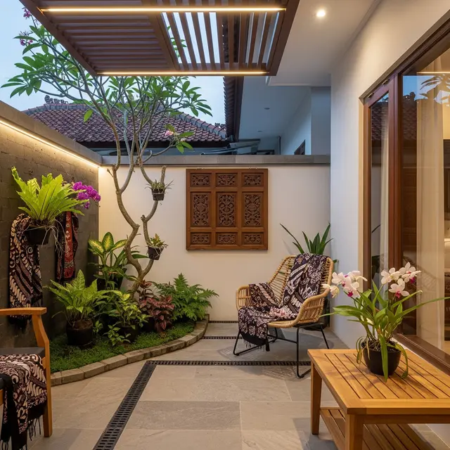 9 Desain Teras dengan Drainase Tersembunyi dan Batu Alam, Estetik Bebas Genangan