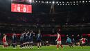 Sementara pada babak kedua, Arsenal tak mampu menambah pesta gol mereka. Laga berakhir dengan kemenangan 4-0 untuk skuad asuhan Mikel Arteta. (AFP/Glyn Kirk)