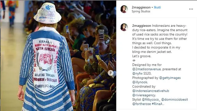 Karung Beras hingga Karung Terigu Indonesia Eksis di Panggung New York Fashion Week 2019