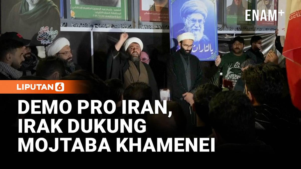 Demo Dukung Mojtaba Khamenei di Baghdad, Massa Kibarkan Bendera Iran