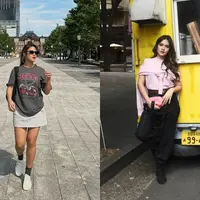 Raisa mewakili Indonesia untuk rayakan 75 tahun merek Onitsuka Tiger di Jepang. Ia tampil beda dengan gaya khas anak skena mengenakan sneakers. [@raisa6690]