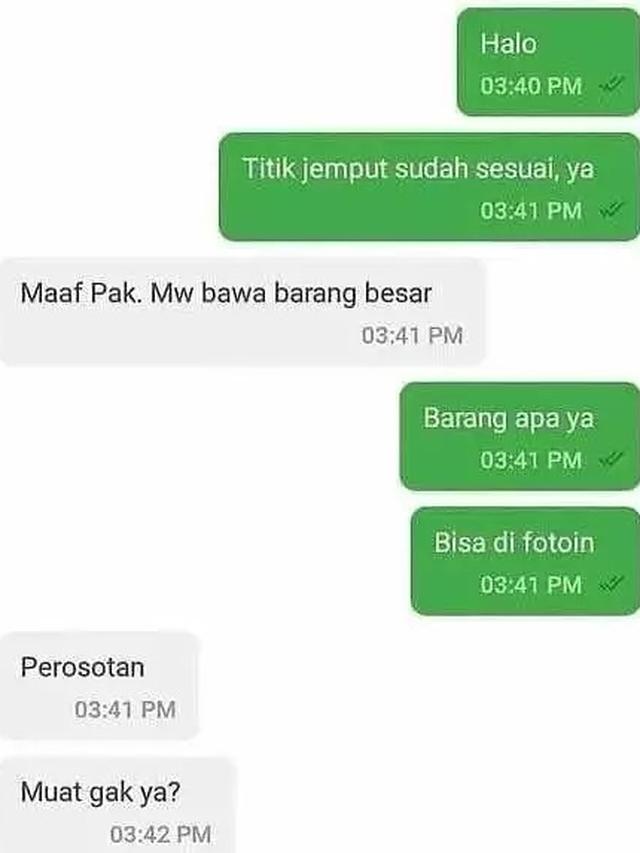 10 Chat Kocak Pelanggan Minta Tolong ke Driver Ojol Ini Bikin Geleng Kepala
