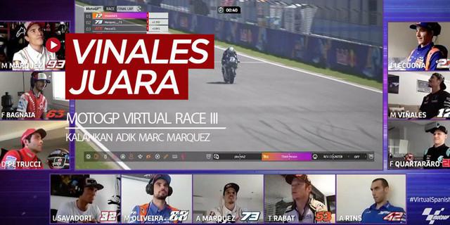 VIDEO: Maverick Vinales Juara MotoGP Virtual Race III, Kalahkan Adik Marc Marquez
