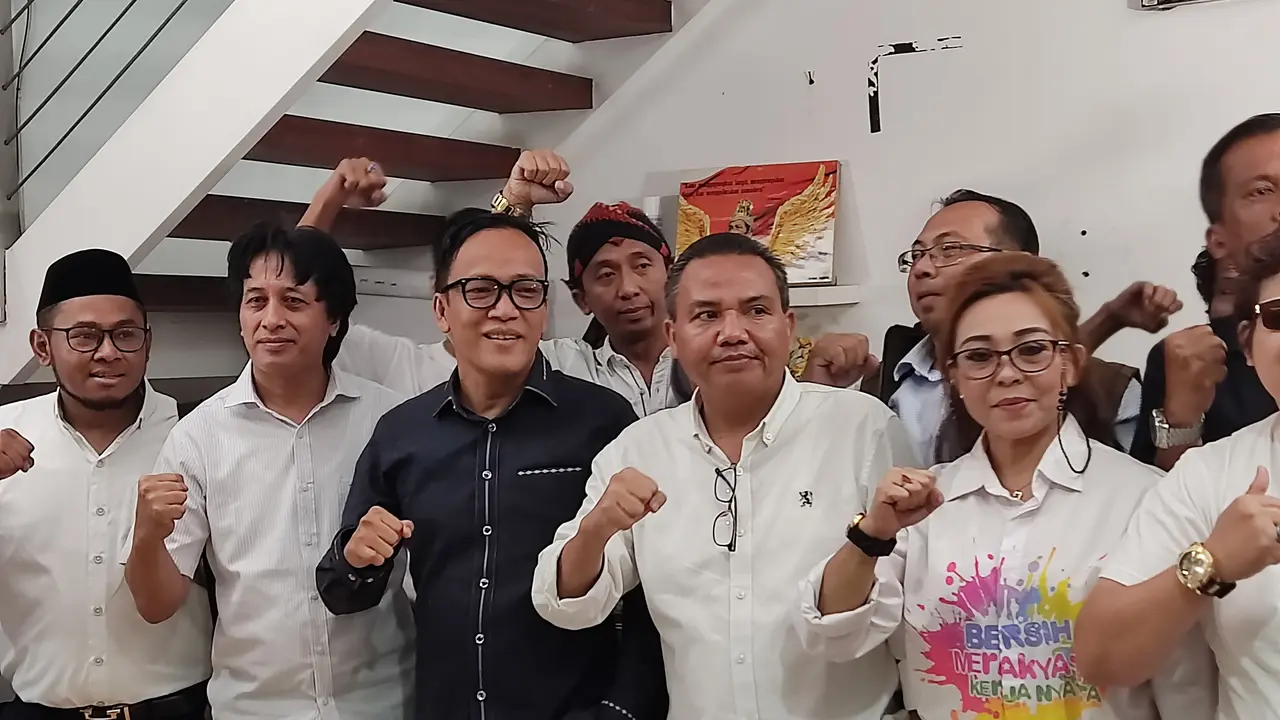 Suasana konferensi pers pembubaran Ganjar Pranomo Mania, Kamis(9/2/2023).