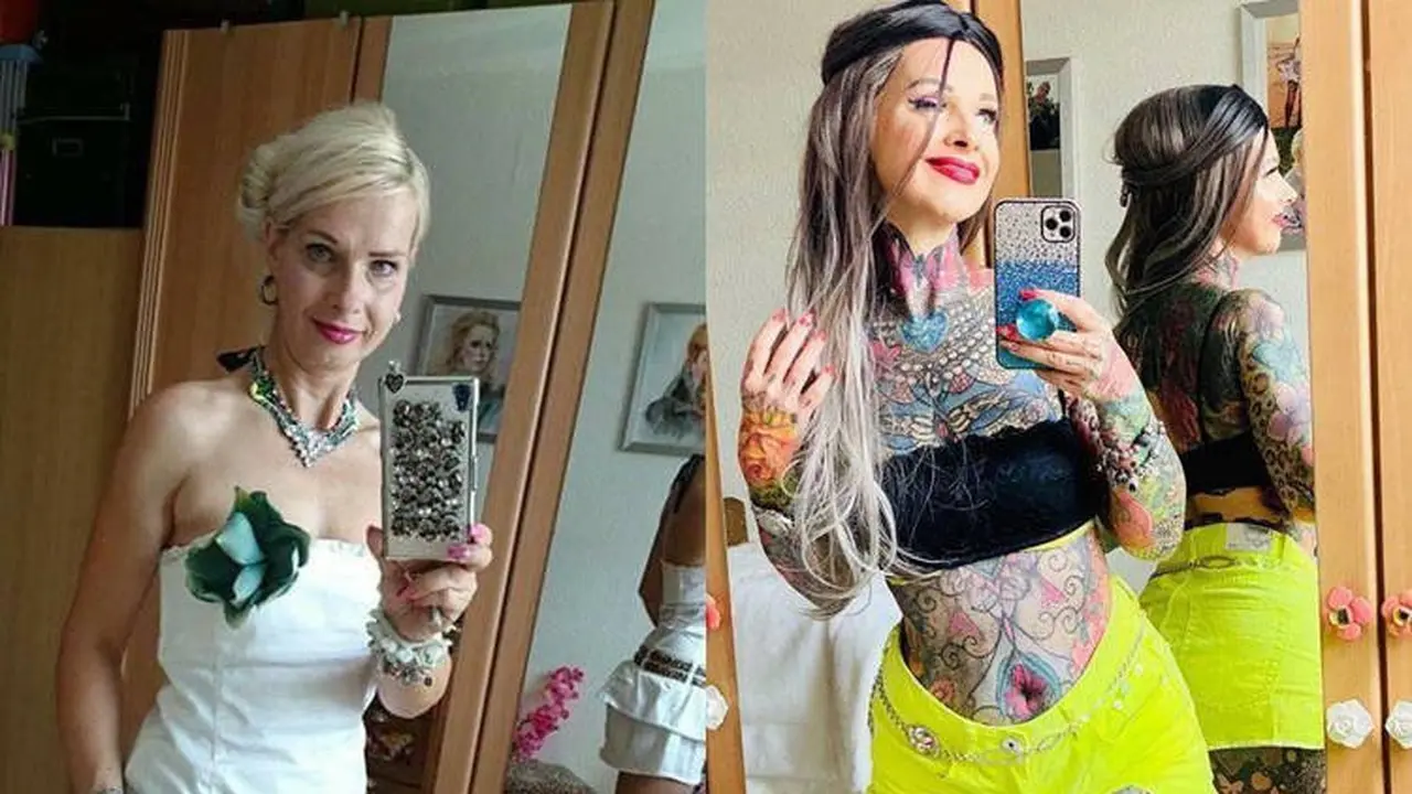 wanita 55 tahun penuh tato