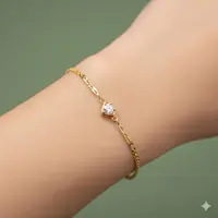 Model Gelang Emas Muda Berlian Kecil Mewah untuk Tabungan Masa Depan. Gemini