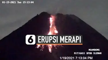 Guguran lava pijar terus keluar dari puncak Gunung Merapi. Tercatat sedikitnya 47 guguran lava pijar sejak Rabu (20/1) dini hari).