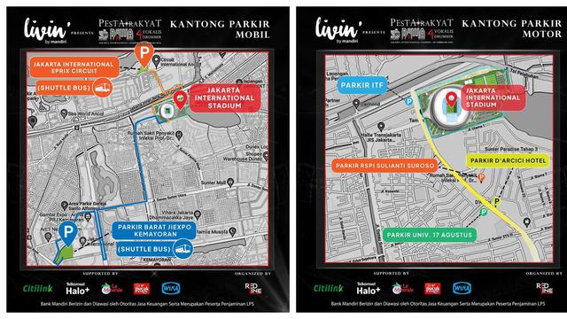 Lokasi Kantong Parkir di Konser Dewa 19. (instagram.com/redline.kreasindo)