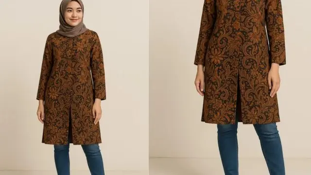 rekomendasi padu padan bawahan untuk tunik batik belah panjang