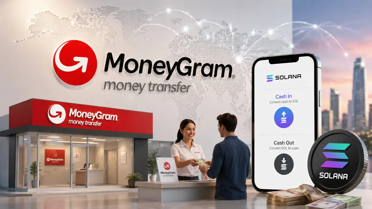 Ilustrasi MoneyGram kerja sama dengan Solana. (Gambar by AI)