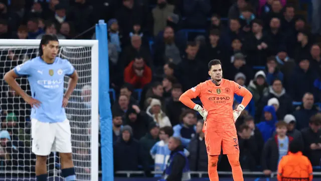 Kekecewaan pemain Manchester City usai dikejar Feyenoord di arena Liga Champions