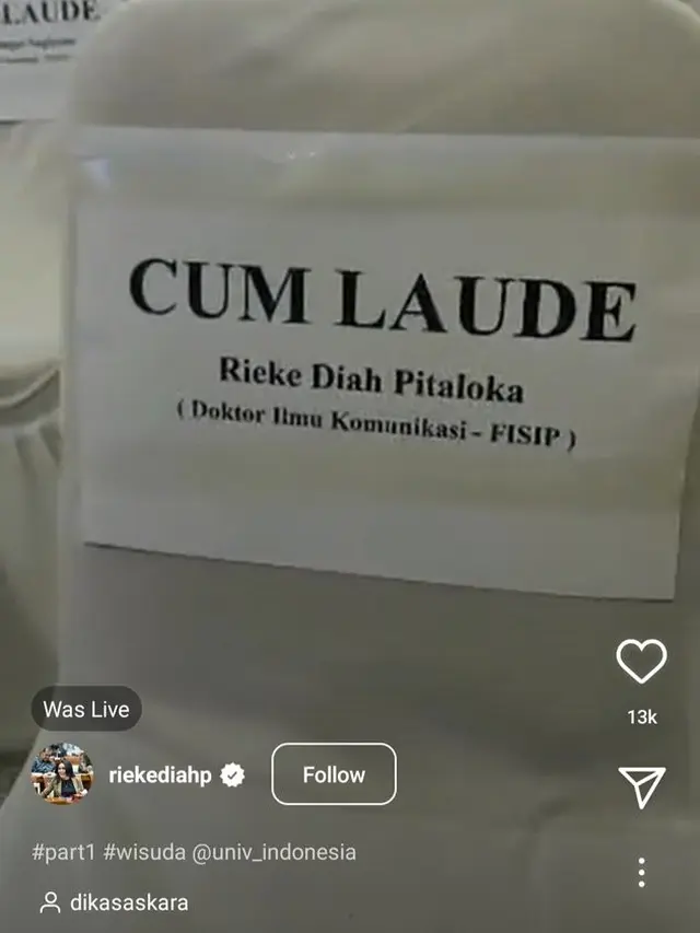Raih Predikat Cumlaude, Ini 7 Momen Wisuda S3 Rieke Diah Pitaloka