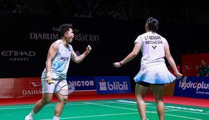 Ganda putri Apriyani Rahayu/Lanny Tria Mayasari lolos ke semifinal Indonesia Masters 2026 setelah menang atas  Hsu Ya Ching/Sung Yu-Hsuan dari Chinese Taipei di Istora Gelora Bung Karno, Senayan, Jakarta, Jumat (23/1). (foto: PBSI)