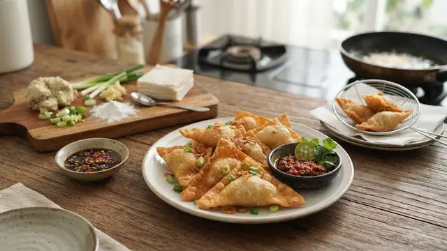 Ilustrasi Resep Pangsit Goreng Isi Tahu