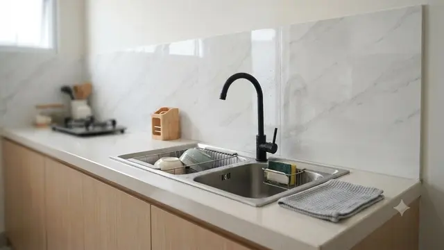 Ide Sekat Area Cuci Piring untuk Dapur Kecil