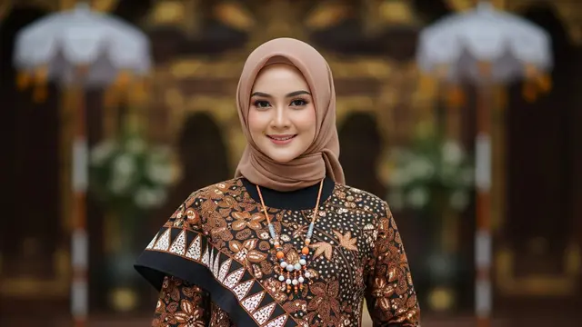 Model Gamis Batik Etnik Asimetris