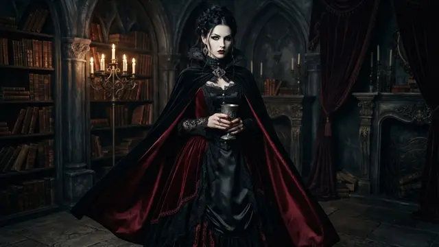 Vampir Klasik dengan Gaya Gothic