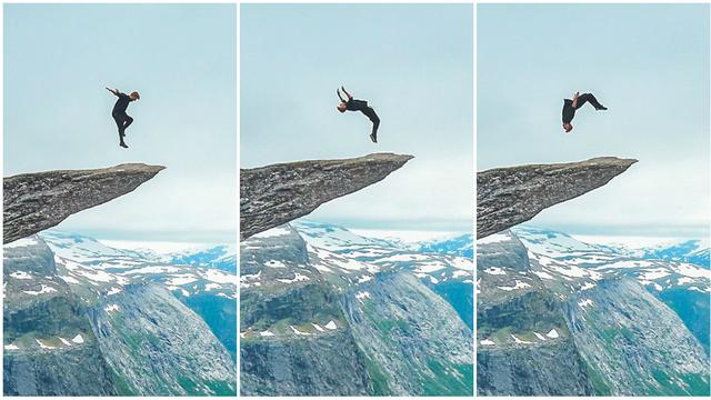 Rekaman Aksi Ekstrem Salto Di Atas Tebing Global Liputan6 Com