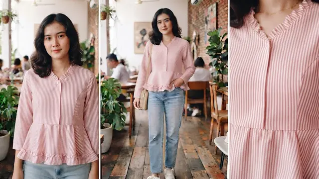 Blouse Salur Peplum Ruffle