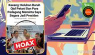 Cek fakta artikel Kaesang dapat dukungan dari ojol hingga petani untuk segera jadi presiden