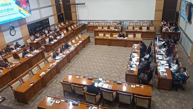 Kejaksaan Agung (Kejagung) saat melakukan rapat kerja bersama Komisi III DPR di Gedung Parlemen, Senayan, Jakarta.