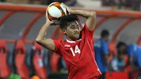 Timnas Garuda Muda gagal menambah gol hingga babak pertama usai. Asnawi Mangkualam dkk terlihat kurang tenang dan tidak efektif dalam penyelesaian akhir. (Bola.com/Ikhwan Yanuar)