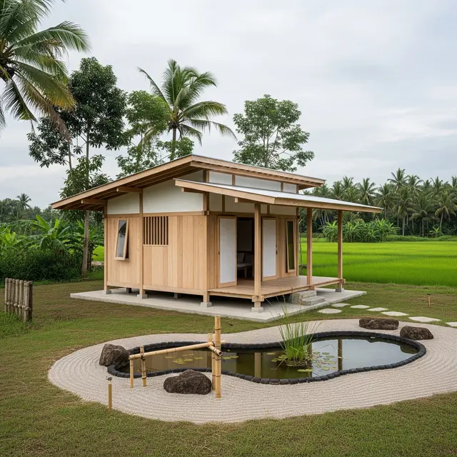 9 Desain Rumah Sederhana Konsep Zen Jepang di Desa, Harmoni Alam