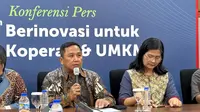 Deputi Bidang Perkoperasian Kementerian Koperasi dan UKM Ahmad Zabadi dalam konferensi Pers di Kemenkop UKM, Jakarta, Kamis (10/10/2024). (Tira/Liputan6.com)